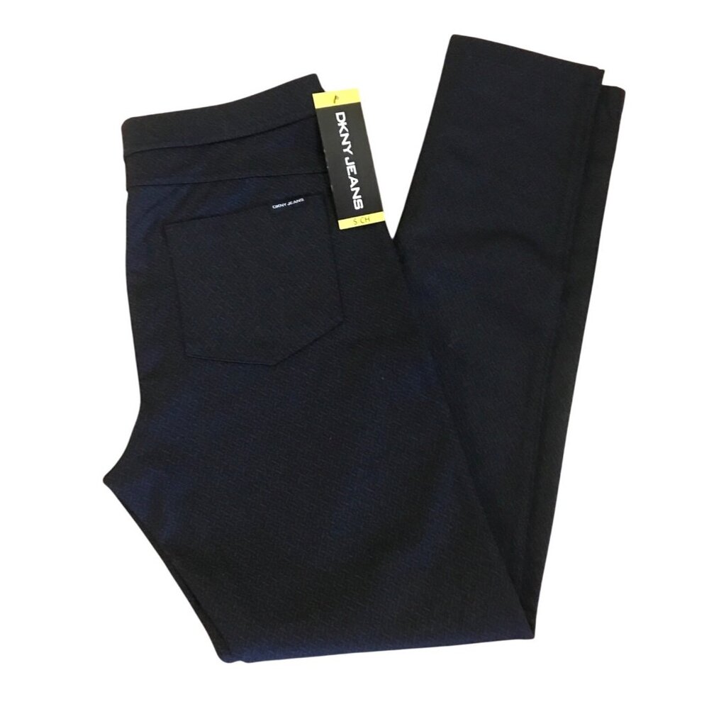 DKNY Jeans Womens Mid Rise Ponte Pants S Black Gray